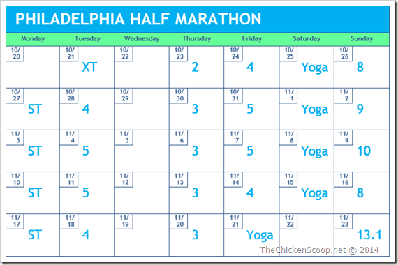 5 Weeks to Philly Half Marathon